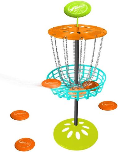 مجموعة لعبة الجولف الفريسبي الصغيرة من وام-أو، هدف جولف الفريسبي بطول 28 بوصة مع 6 أقراص صغيرة، مجموعة ألعاب الجولف المحمولة للمبتدئين في الأماكن الداخلية والخارجية in Kuwait