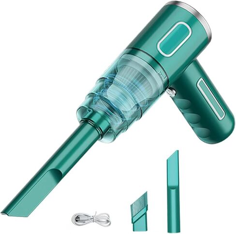 Portable 29000pa Powerful Suction Cordless Dust Collector Wet Dry Dual Use Car Vacuum Cleaner Home Mini Wireless Vacuum Cleaner Green in Saudi Arabia