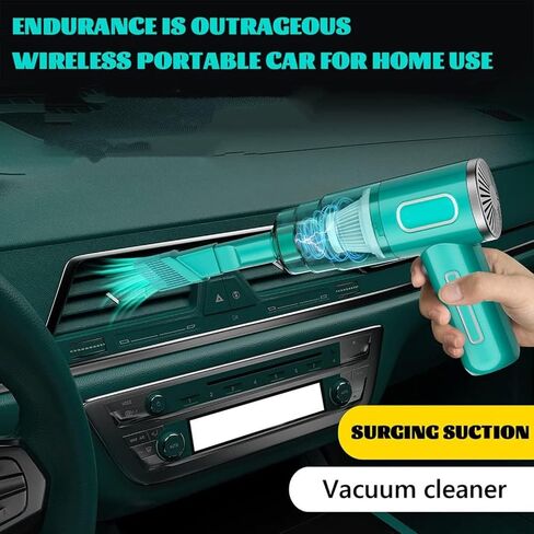 Portable 29000pa Powerful Suction Cordless Dust Collector Wet Dry Dual Use Car Vacuum Cleaner Home Mini Wireless Vacuum Cleaner Green in Saudi Arabia