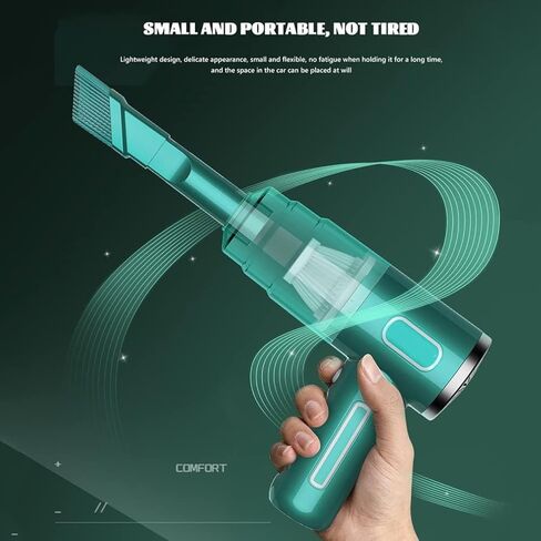 Portable 29000pa Powerful Suction Cordless Dust Collector Wet Dry Dual Use Car Vacuum Cleaner Home Mini Wireless Vacuum Cleaner Green in Saudi Arabia