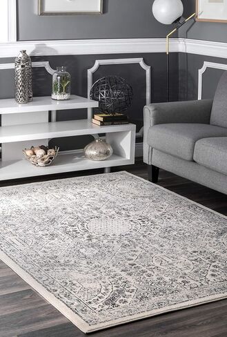 nuLOOM Minta Vintage Transitional Area Rug - 2x8 Runner Rug Transitional Blue/Off-White Rugs for Living Room Bedroom Dining Room Entryway Hallway Kitchen in Saudi Arabia