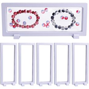 Framendino, 6 Pack Black 3D Floating Frame Display Case Coin Floating Display Stands Holder 9x3.54x0.75 Jewelry Storage Boxes for Challenge Bracelets AA Medallions Stamps