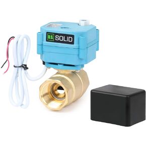 Motorized Ball Valve - IP67 1inch Brass Ball Valve with Waterproof Cover, Full Port, 9-24V and 2 Wire Auto Return