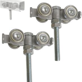 BiJun 4 Wheel Rolley Assembly,Strut Channel Trolley Rollers Wheel for 1-5/8" Wide and All 1-5/8" or Taller unistrut Strut Channel to Mount Heavy Barn or Shed Sliding Doors(2PCS)