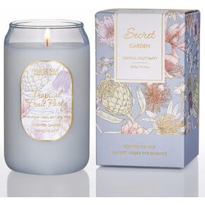 M&SENSE Aromatherapy Soy Scented Candle - Tropical Fruit Party Scent, 10.6 oz, 60-Hour Burn, Exotic Home Decor Gift for Women