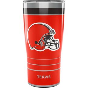 Tervis Traveler NFL Cleveland Browns - MVP Triple Walled Insulated Tumbler Travel Cup Keeps Drinks Cold & Hot, 20oz, Stainless Steel