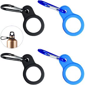 4PCS Silicone Water Bottle Buckle Holders with Carabiner Belt Clip and D-Ring Hook, Suitable for Hiking, Camping, Traveling, and Mountain Climbing