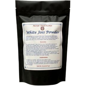 White Joss Powder 8 oz, Incense Ingredient for Making Cones, Sticks and Coils, Authentic Cinnamomum subavenium, Makko Alternative, Incense Binder