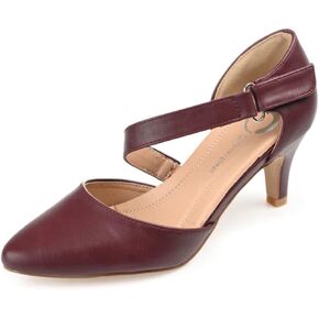 Journee Collection Womens Tillis Pointed Toe Pumps with Crossover Strap and Tru Comfort Foam Insole, Tan, 8.5
