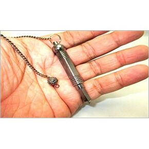 Jet White Metal 3 Piece Wand Pendulum Combine Reiki Wiccan Free Booklet Jet International Crystal Therapy Healing Dowsing A++ Metaphysical Spiritual Answers Occult Mystic Image is JUST A Reference