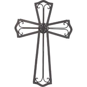 Dicksons Medallion Open Black 18 Inch Metal Decorative Hanging Wall Cross