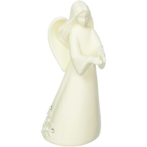 Foundations Angel with Prayer Porcelain Cardholder Figurine, 4.5"