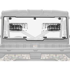 KEMIMOTO 2-in-1 Vented Rear Window, Sliding Scratch Resistant Windshield Compatible with Polaris Ranger XP 1000 2017-2025/Polaris Ranger 1000 2020-2025/Polaris Ranger XP 900 2013-2019