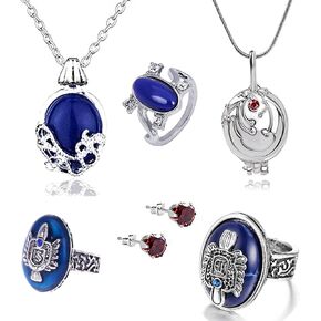 Zaky 6 pcs The Vampire Elena Vervain Verbena Opening Necklace Daywalking Katherine Charm Pendant Elena's Ring Jewelry Set Cosplay for Fans