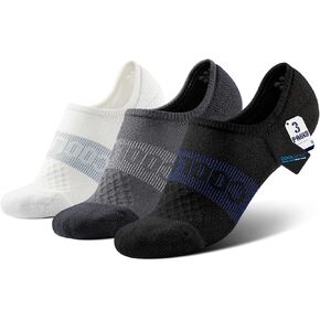 BRISIRA Bamboo Viscose Compression Mens No Show Socks Non Slip Running Athletic Cushion Moisture Wicking Low Cut