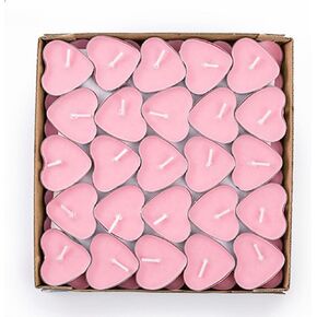 50 Pack Heart Candles, Small Smokeless Candles Romantic Confession Candles, Suitable for Birthdays, Marriage Proposals, Dinners Valentine's Day, Christmas (Red)