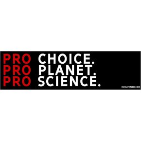 EvolveFISH Pro Choice Planet Science Bumper Sticker - [11'' x 3'']