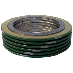 Sterling Seal 900010316GR2500X6 316L Stainless Steel spiral Wound Gasket with Flexible Graphite Filler, for 10" Pipe, Pressure Class 2500# (QTY: 6) , green Band with Grey Stripes (Pack of 6)