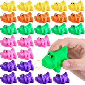 25 Pcs Mini Flamingo Rubber Duckies Bulk Cute Flamingo Duck Bath Floating Squeaky Mini Rubber Ducks for Shower Party Favors Birthday Cake Decorations Holiday, 5 Colors