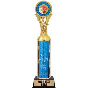 Chicken Trophies, 11" Blue Stars Chicken Trophy Award, Free Engraving Prime