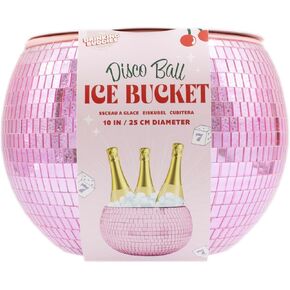 NPW Pink Disco Ball Ice Bucket - Last Disco Bachelorette Party Decorations, Disco Ball Mirrored Champagne Bucket Disco Ball Decorations, Bar Cart Accessories