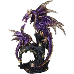 Pacific Giftware Royal Purple Dragon Family Collectible Figurine 9 Inch Tall