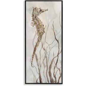Stupell Industries Vigilant Seahorse Wildlife Ocean Seaweed Watercolor Painting, Design by Carol Robinson