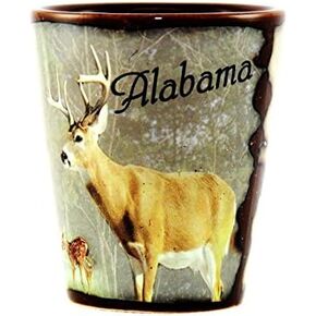 Alabama Full Wrap Deer Shot Glass lpc