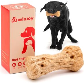 2-Pack Dog Chew Toys for Aggressive Chewers Large Breed Pine Wood and Nylon Dog Toys for Large Dogs Real Bacon Indestructible Dog Toys to Keep Them Busy