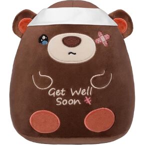 Get Well Soon Plush - Soft Cute Dog Stuffed Animal Toy Injured Puppy Dog Plushies Feel Better Throw Pillow Comfort Gifts for Kids Adults Women Patient After Surgery