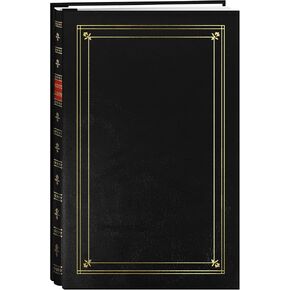 Pioneer Photo 200-Pocket Post Bound Black Leatherette Photo Album with Gold Accents for 4 by 6-Inch Prints