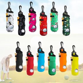 Golf Gifts for Women, 12 Pack Golf Ball Tee Holder, Golf Tee Holder, Print Golf Ball Carry Bag with Light Weight Hook, Portable Golf Accessories for Ladies/Girls