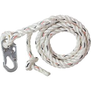 Malta Dynamics Vertical Lifeline Rope with Snap Hook for Climbing & Fall Protection, OSHA/ANSI Compliant, 25-Foot or 50-Foot (25-Foot)
