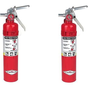 Amerex B417, 2.5lb ABC Dry Chemical Class A B C Fire Extinguisher, with Wall Bracket (2-PACK)