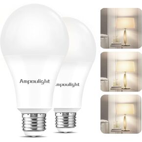 3 Way A21 LED Light Bulbs LED Light Bulbs 50 100 150W Equivalent,E26 Medium Base 4000K Natural White and 500-1600-2200LM High Lumens LED Bulb for Desk Lamps, Floor Lamps, Table Lamps, Dimmable,4Pack