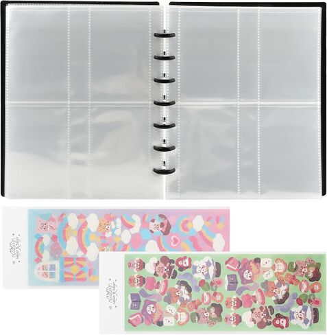 مجلد بطاقات الصور، 20 صفحة داخلية، كتاب حامل بطاقات الصور مقاس 3 بوصة، 80 جيبًا، مناسب للعائلة وحفلات الزفاف وألبوم السفر وبطاقة النجوم (قطعتان من الملصقات المزخرفة) in Kuwait