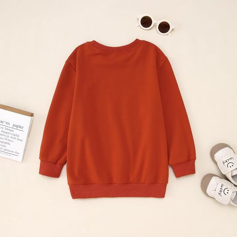 Boys Girls Thanksgiving Outfits Big Kids Turkey Letter Printed Sweatshirt Casual Crewneck Pullover Long Sleeve Top in Saudi Arabia
