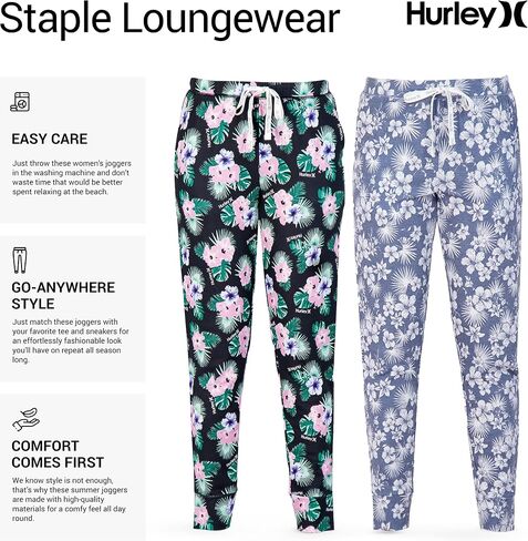 Hurley Womens 2 pack pajama pants, cute super soft sleep joggers in Saudi Arabia