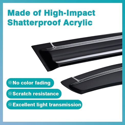 Window Visor Compatible with Mitsubishi Outlander 2022 2023,4PCS Black Sun Window Deflectors in Saudi Arabia
