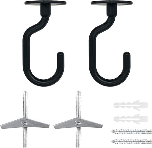 4 Sets Large Swag Ceiling Hooks Heavy Duty Swag Hook with Hardware for Hanging Plants Ceiling Installation Cavity Wall Fixing (4 Sets White) in Saudi Arabia
