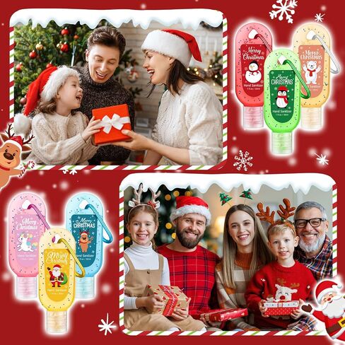 24 Packs Christmas Hand Sanitizers Keychains Gifts Mini Hand Sanitizer Bulk Hand Soap 1fl oz Travel Size Hand Sanitizer Keychains Gifts Set Xmas Party Favors Treat Goodie Bags Stocking Stuffers Gifts in Kuwait