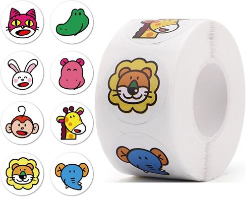 500PCS Animal Stickers 1 Inch Animal Snake Roll Stickers Envelope Stickers Cute Vinyl Waterproof Round Stickers Label Tag Seal Sticker for for Kids Teens Birthday Party Decor Supply Reward in Saudi Arabia