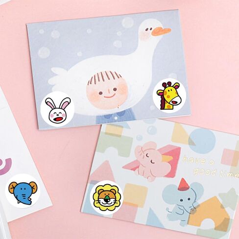 500PCS Animal Stickers 1 Inch Animal Snake Roll Stickers Envelope Stickers Cute Vinyl Waterproof Round Stickers Label Tag Seal Sticker for for Kids Teens Birthday Party Decor Supply Reward in Saudi Arabia