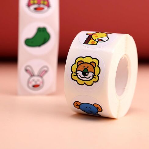 500PCS Animal Stickers 1 Inch Animal Snake Roll Stickers Envelope Stickers Cute Vinyl Waterproof Round Stickers Label Tag Seal Sticker for for Kids Teens Birthday Party Decor Supply Reward in Saudi Arabia