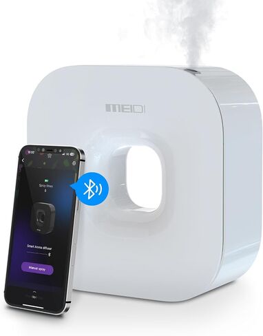 MEIDI Waterless Essential Oil Diffuser - Bluetooth Cordless Aromatherapy Diffuser with App Control, Smart Timer Setting, Hang-up Design and Wide Coverage for Home, Office, Hotel and SPA - Black in Saudi Arabia