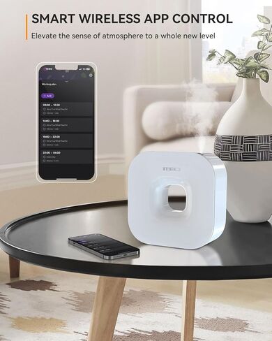 MEIDI Waterless Essential Oil Diffuser - Bluetooth Cordless Aromatherapy Diffuser with App Control, Smart Timer Setting, Hang-up Design and Wide Coverage for Home, Office, Hotel and SPA - Black in Saudi Arabia