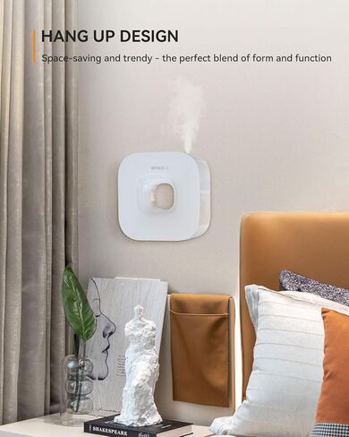MEIDI Waterless Essential Oil Diffuser - Bluetooth Cordless Aromatherapy Diffuser with App Control, Smart Timer Setting, Hang-up Design and Wide Coverage for Home, Office, Hotel and SPA - Black in Saudi Arabia