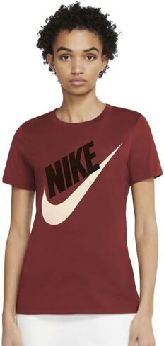 Nike Sportswear Women's Graphic Short Sleeve Shirt (Small, Team Crimson/Black/White) in Saudi Arabia