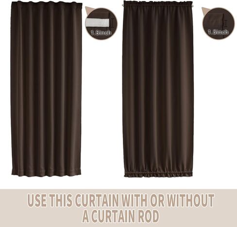 Vatge Narrow Window Curtains Privacy Door Curtain for Doorways SideLight Door Window Curtains, 1 Panel, W12 x L72, Brown in Kuwait