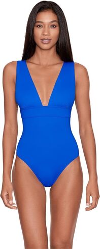Lauren Ralph Lauren Beach Club Solids Modern V-Neck One-Piece in Saudi Arabia